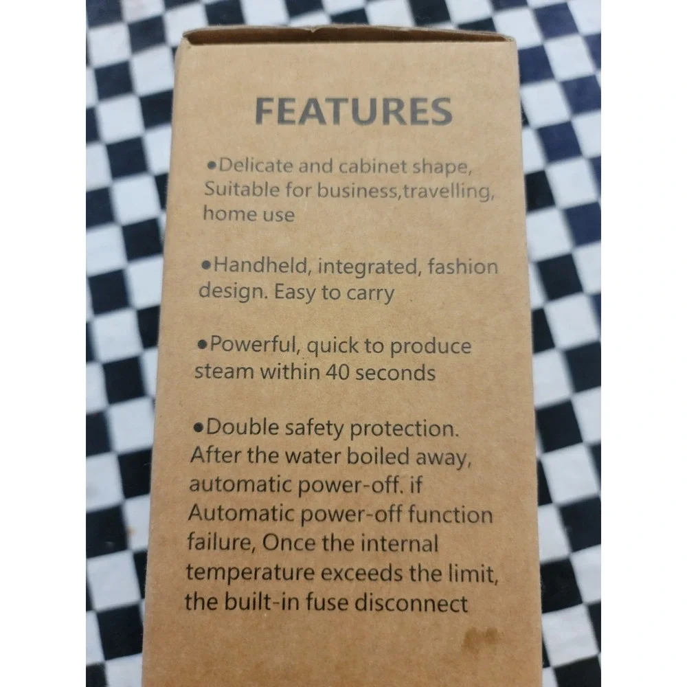 PORTABLE GARMENT STEAMER –‎ COMPACT TRAVEL HANDHELD – NEW
